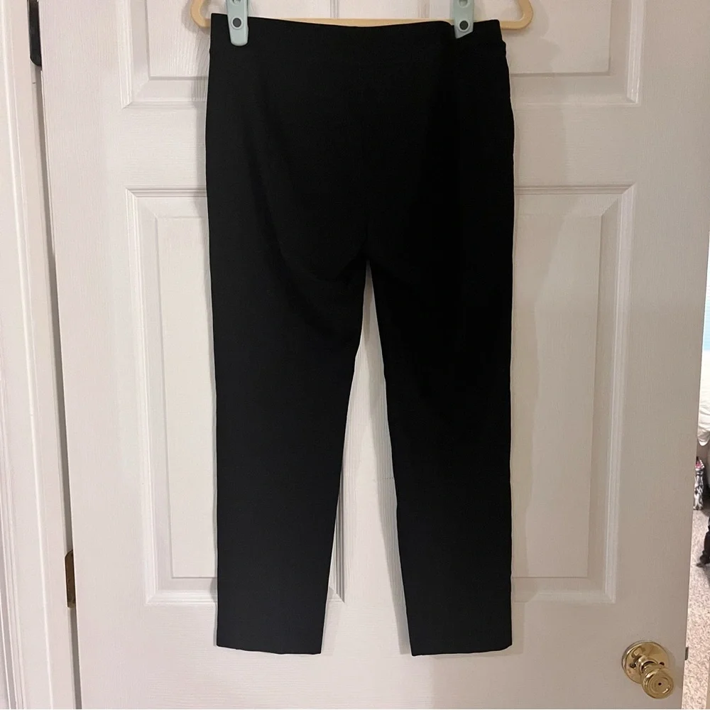 Eileen Fisher pull on knit straight leg elastic waist trouser‎ pants black small